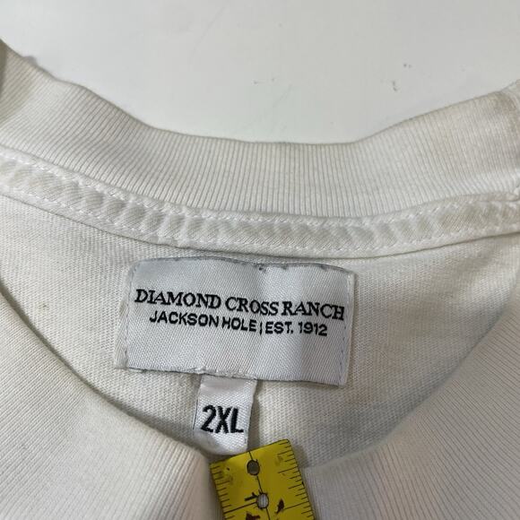 Diamond Cross Ranch Jackson Hole Shirt Men’s 2XL White Western Ski Snowboard - Picture 5 of 8